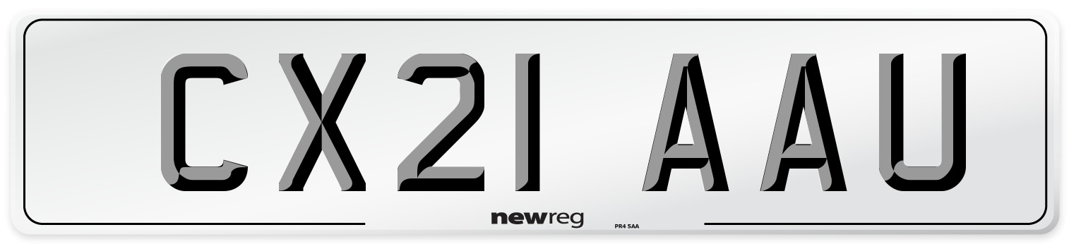 CX21 AAU Number Plate from New Reg
